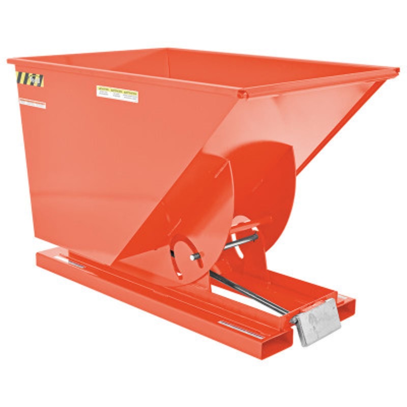 Steel Medium Duty Self Dumping Hopper, 1 Cu Yd, 4000 lb., Orange