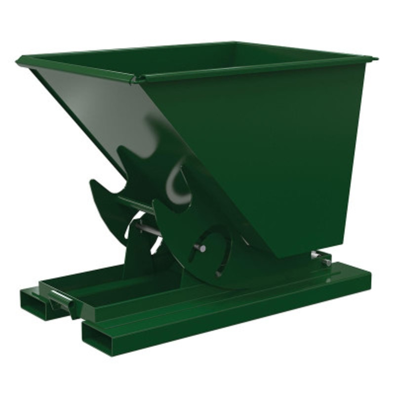 Steel No Bump and Dump Hopper, 1/2 Cu Yd, 2000 lb., Green