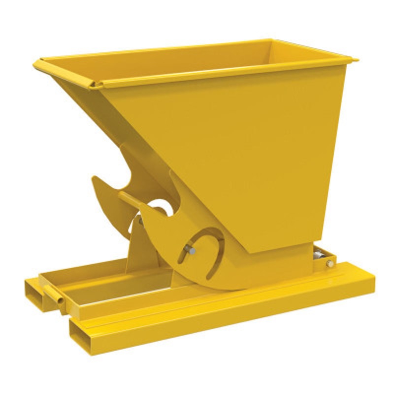 Steel No Bump and Dump Hopper, 1/4 Cu Yd, 4000 lb., Yellow