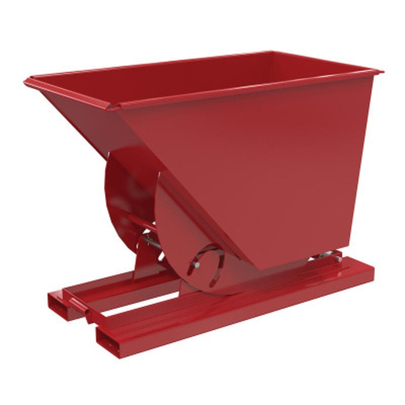 Steel No Bump and Dump Hopper, 3/4 Cu Yd, 4000 lb., Red