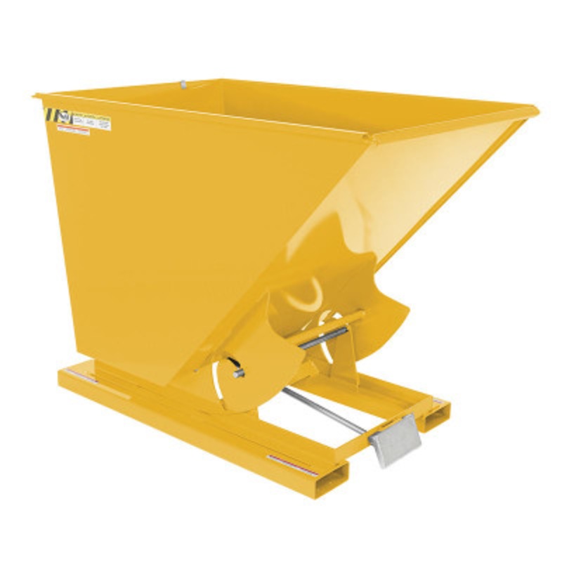 Steel Self Dumping Hopper, 1-1/2 Cu Yd, 4000 lb., Yellow