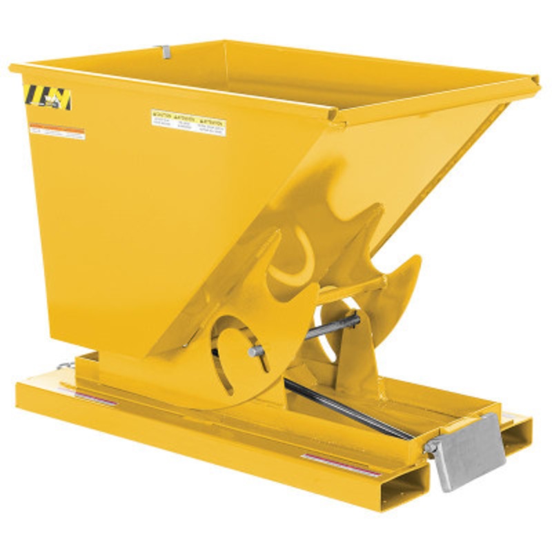 Steel Self Dumping Hopper, 1/2 Cu Yd, 4000 lb., Yellow