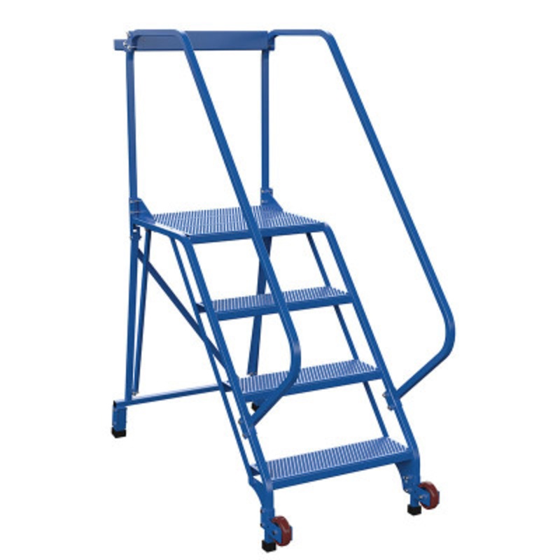 Tip-N-Roll Ladder, 50 Degree, 4 Straddle Perforated, 24in Width