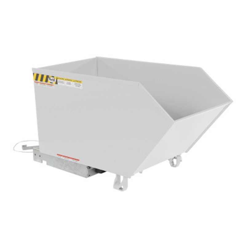 Steel Low Profile Self Dumping Hopper, 1/2 Cu Yd, 2000 lb., White