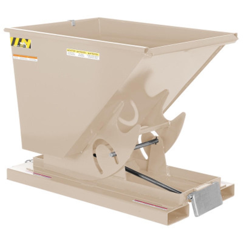Steel Medium Duty Self Dumping Hopper, 1/2 Cu Yd, 4000 lb., Beige