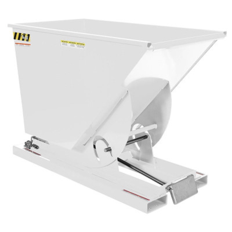 Steel Medium Duty Self Dumping Hopper, 3/4 Cu Yd, 4000 lb., White