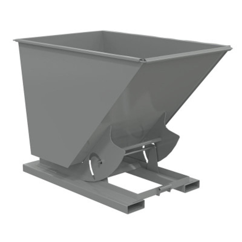 Steel No Bump and Dump Hopper, 1-1/2 Cu Yd, 4000 lb., Gray