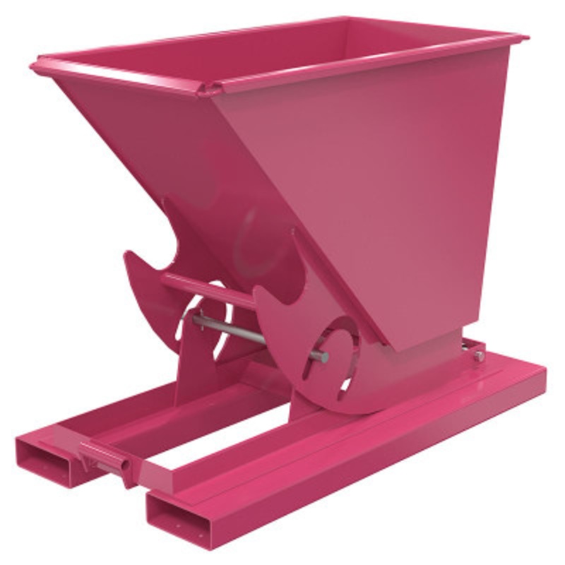 Steel No Bump and Dump Hopper, 1/3 Cu Yd, 4000 lb., Bubble Gum