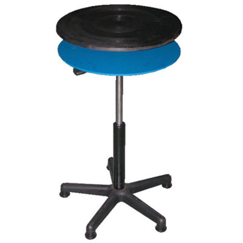 TurnTable, 18in Gas Cylinder 24-34in Hgt. Adjust, 300lb, Blk/Blue