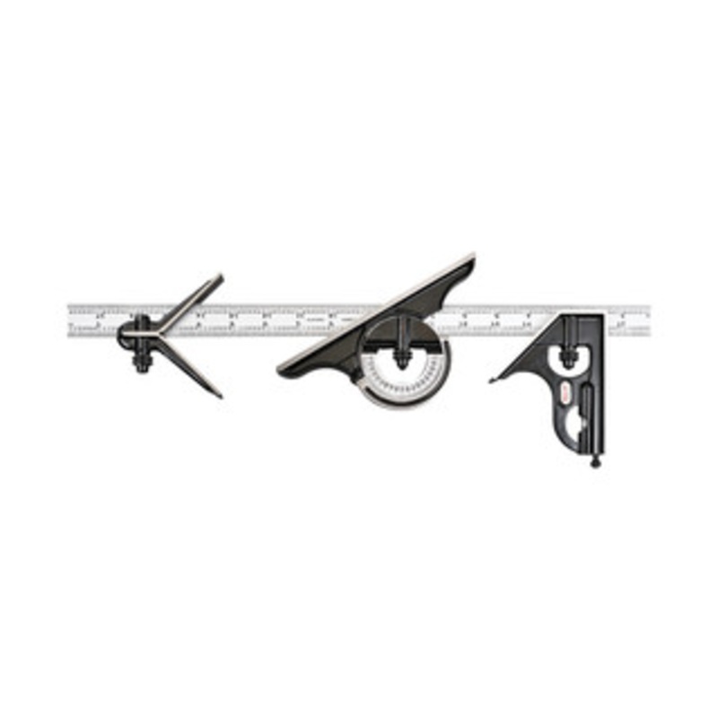Starrett 18 Combination Set with Square, Center and Reversible Protractor Head and Blade, EDP 51544 – 434-18-4R