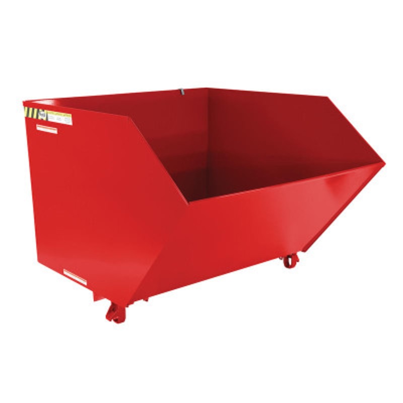 Steel Low Profile Self Dumping Hopper, 1-1/2 Cu Yd, 4000 lb., Red