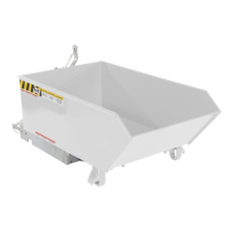 Steel Low Profile Self Dumping Hopper, 1/4 Cu Yd, 6000 lb., White