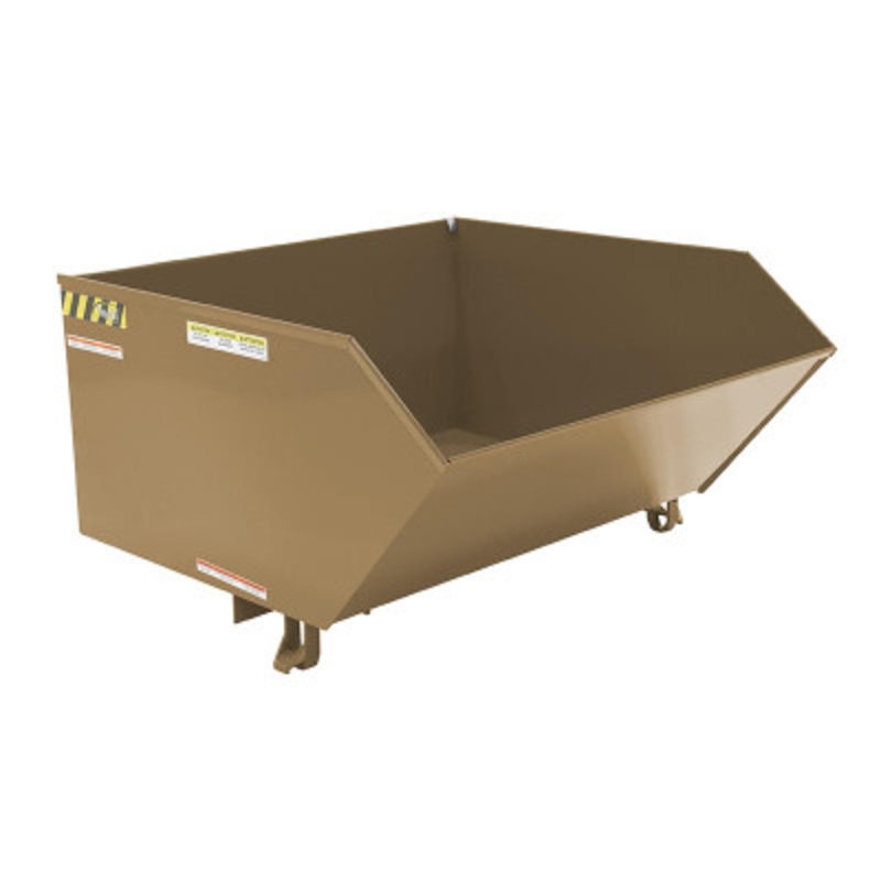Steel Low Profile Self Dumping Hopper, 1 Cu Yd, 4000 lb., Tan