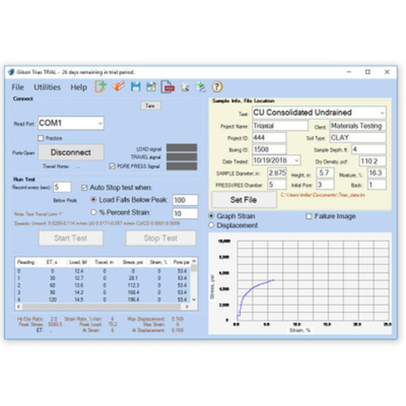 Triaxial Compression Data Acquisition Software