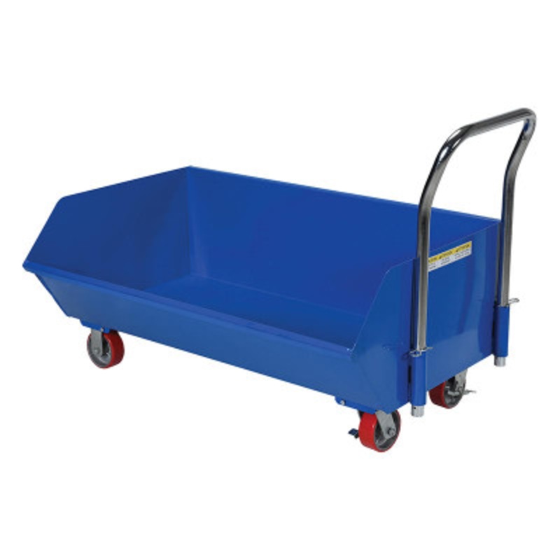 Steel Low Profile Hopper, 1/3 Cubic Yard, 1,000 lb., Blue
