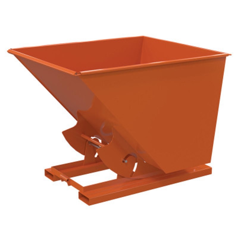 Steel No Bump and Dump Hopper, 2 Cu Yd, 2000 lb., Orange