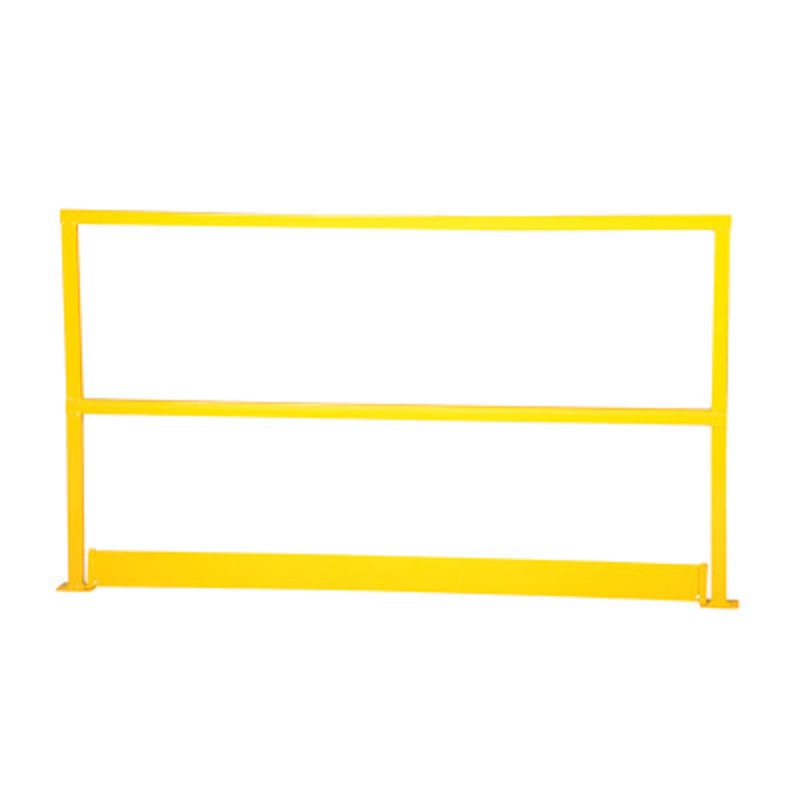 Steel Safety Handrail with Toe Board, 98-1/2 x 4 x 42in, Yellow