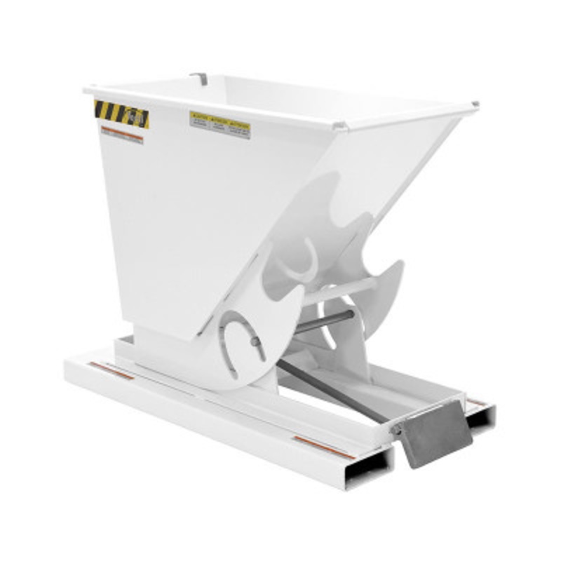 Steel Medium Duty Self Dumping Hopper, 1/4 Cu Yd, 4000 lb., White