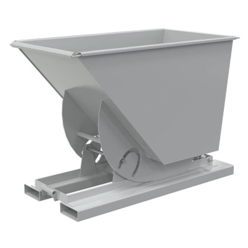 Steel No Bump and Dump Hopper, 3/4 Cu Yd, 4000 lb., Gray