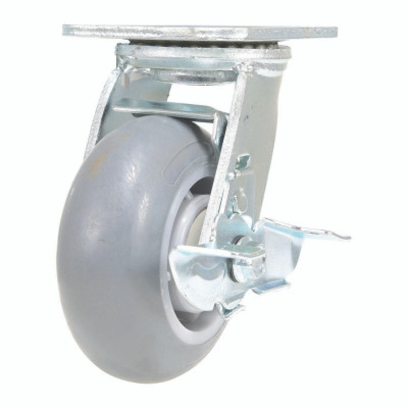5X2 Tpr Thermo Rubber Swivel W/Brake Caster
