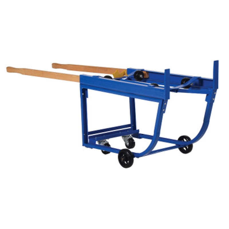 Rotating Drum Cart with On Wheels, 42 x 19 x 27-1/2in, 1000lb, Blue