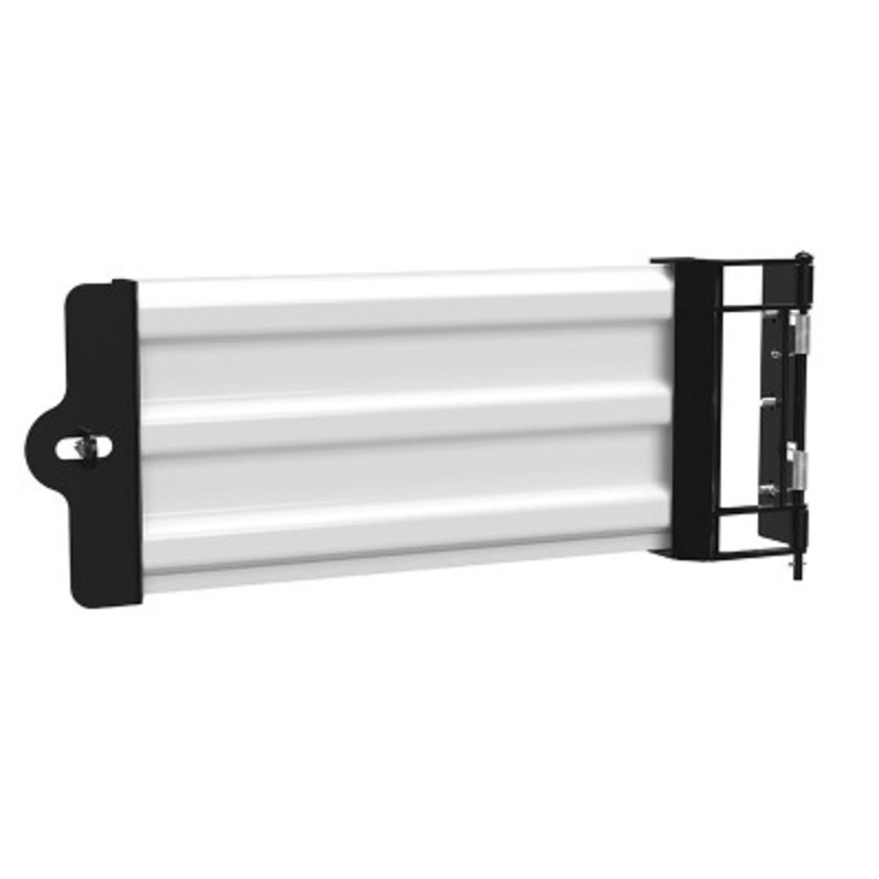 Steel Hinged Guard Rail, 29.875in Length, 3 Ribbed Gate, White