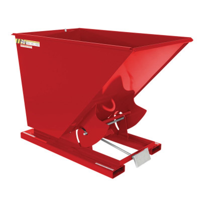 Steel Medium Duty Self Dumping Hopper, 1-1/2 Cu Yd, 4000 lb., Red