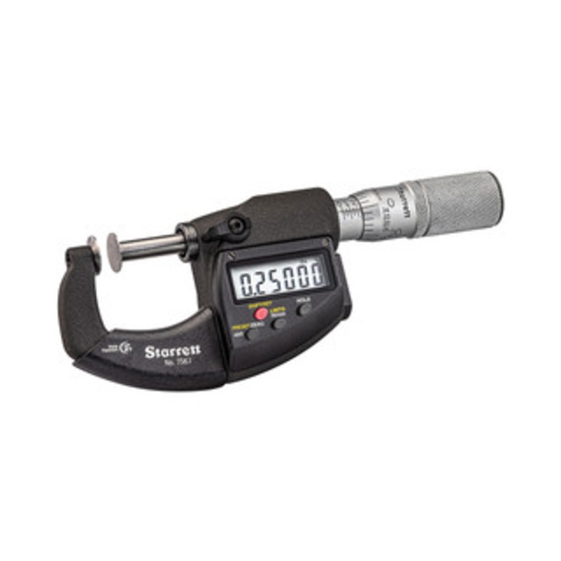 Starrett Electronic Disc-Type Micrometer, 0-1, EDP 72808 – 756.1FL-1
