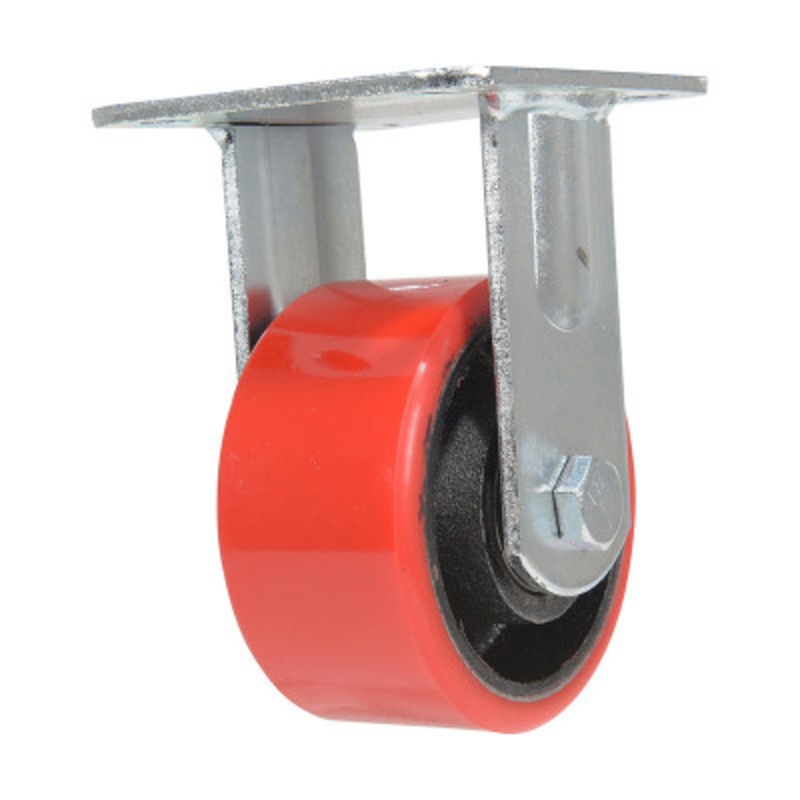 Rigid Caster, 4in Diameter x 2in Width 792 lb., Red/Black