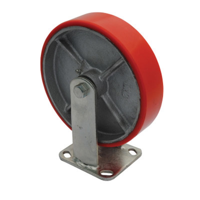 Rigid Caster, 8in Diameter x 2in Width 882 lb., Red