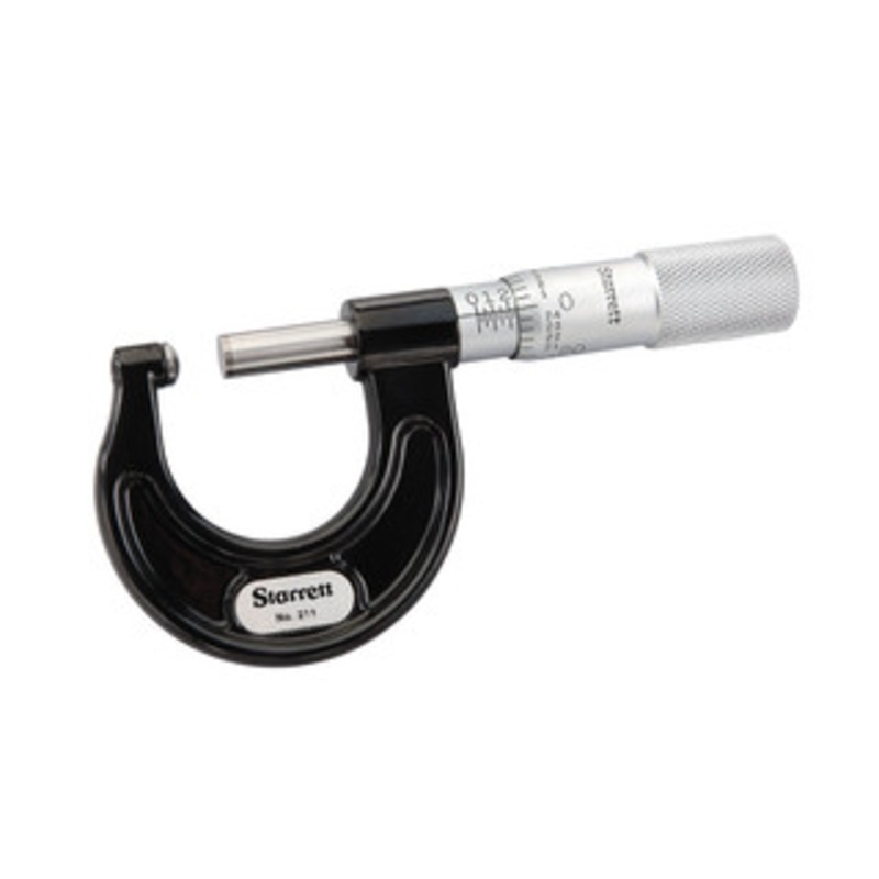 Starrett Rounded Anvil Micrometer, 0-1, EDP 66428 – 211XP