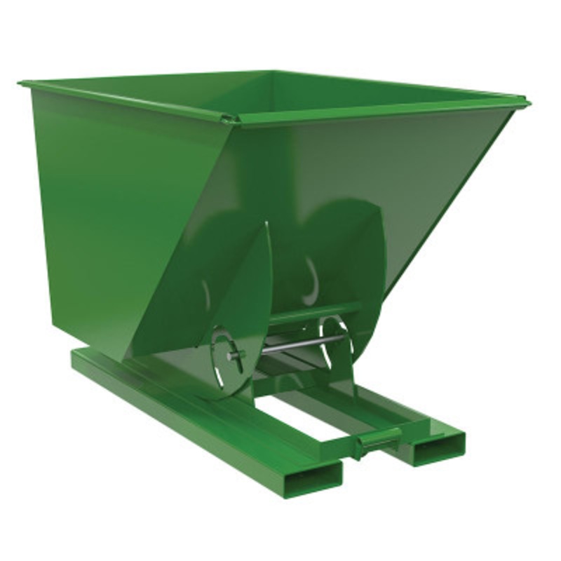 Steel HD No Bump and Dump Hopper, 1 Cu Yd, 6000 lb., Green