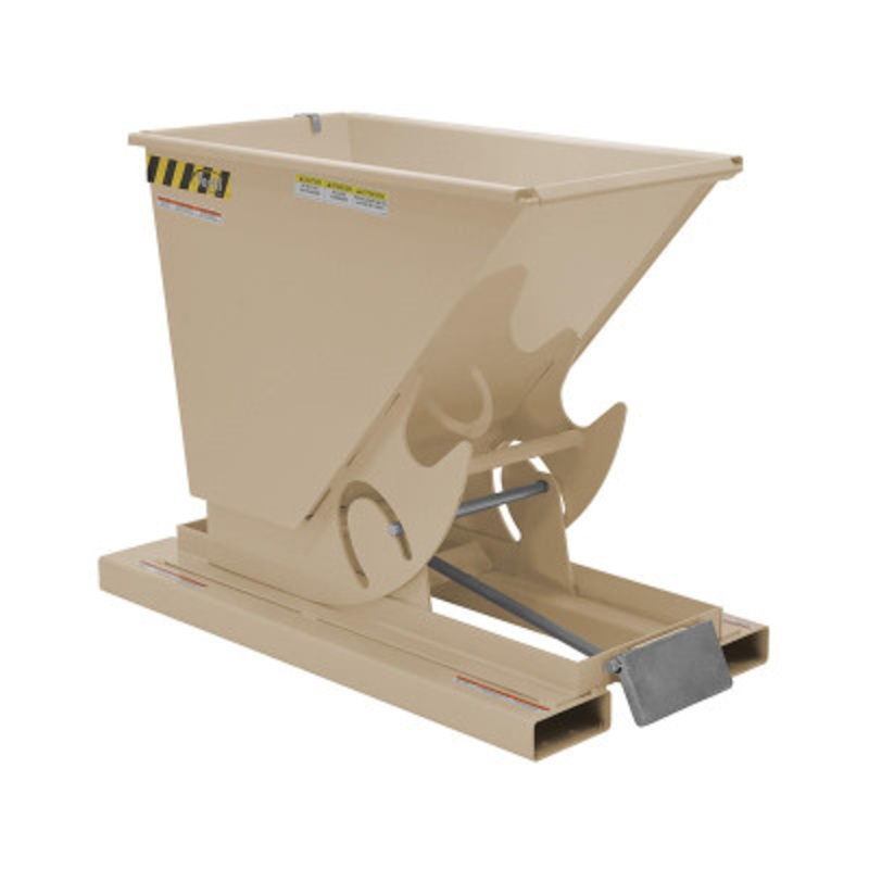 Steel Medium Duty Self Dumping Hopper, 1/4 Cu Yd, 4000 lb., Beige
