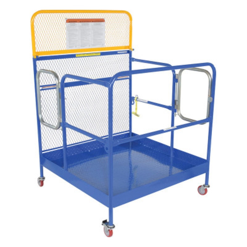 Work Platform With Poly Casters,2 Door, 48 x 48in, Blue