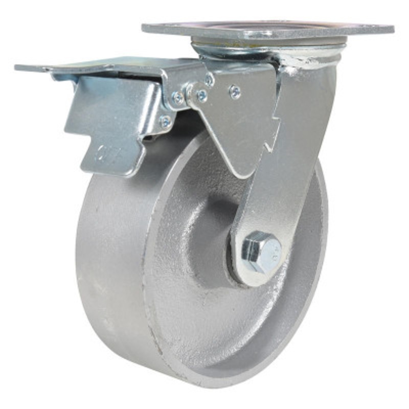 6X2 Cast Iron / Semi-Steel Swivel W/ Total Brake