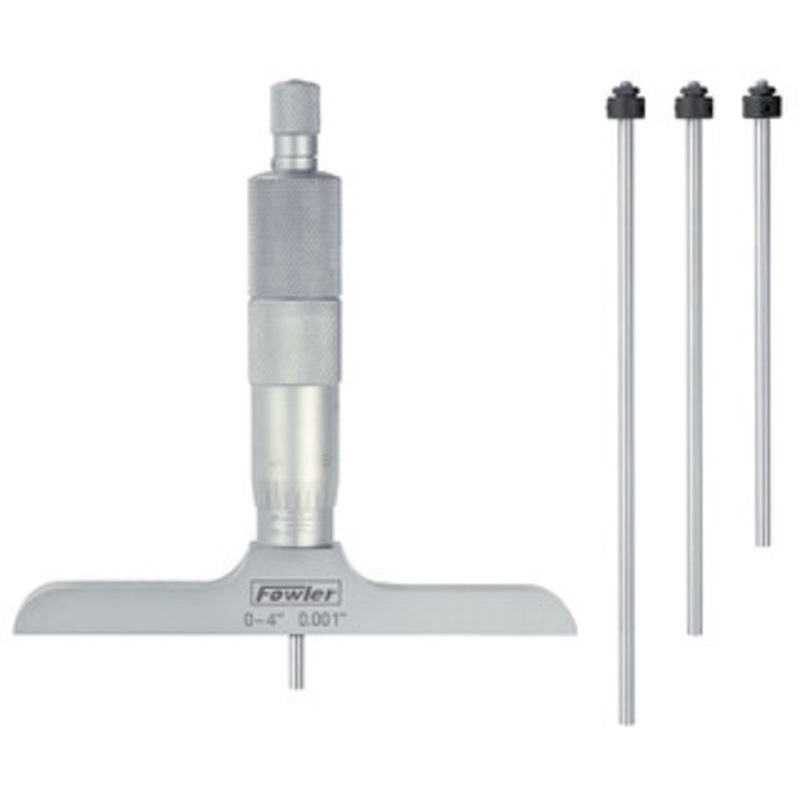 Fowler Depth Micrometer, 0-6 Range with 4 Base – 52-225-015-1
