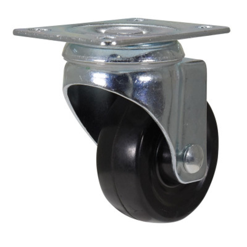 Rubber Swivel Caster, 3in x 1in Width 198 lb., Black