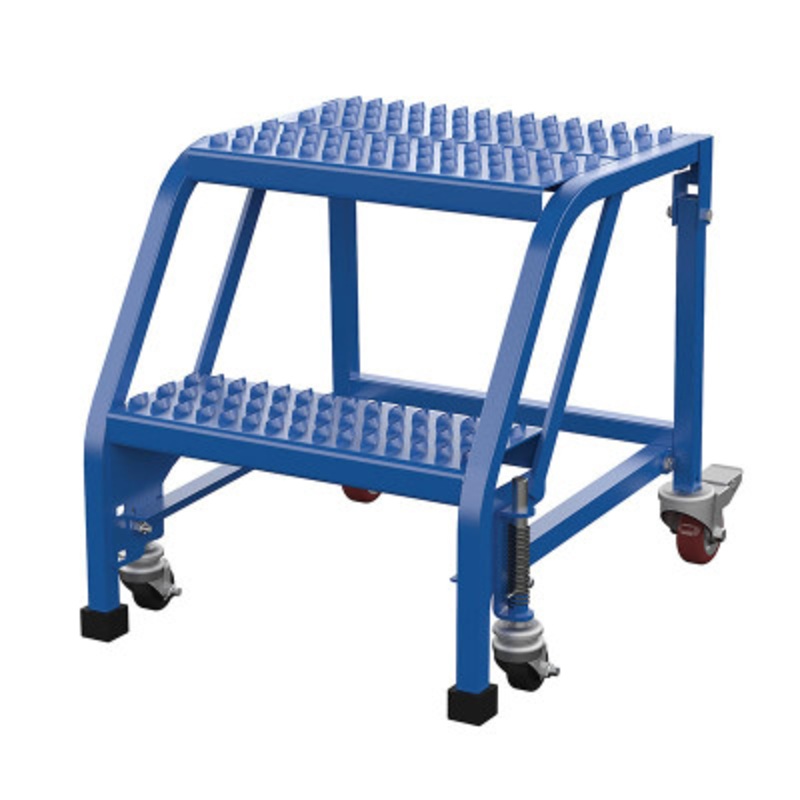 Slope Ladder, 58 Degree, 2 Grip Strut, 16-13/16in Step, Blue