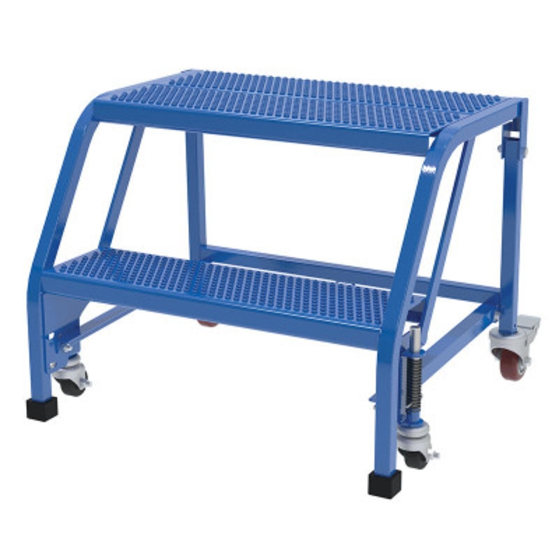 Slope Ladder, 58 Degree, 2 Perforated No Step, 350 lb., Blue