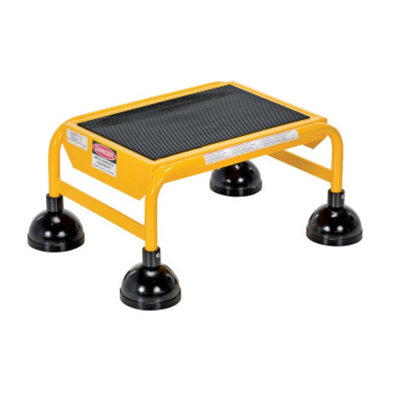 Spring Load Ladder, 1-Step, 16in Wide, Anti-Slip Rubber Mat, 300lb