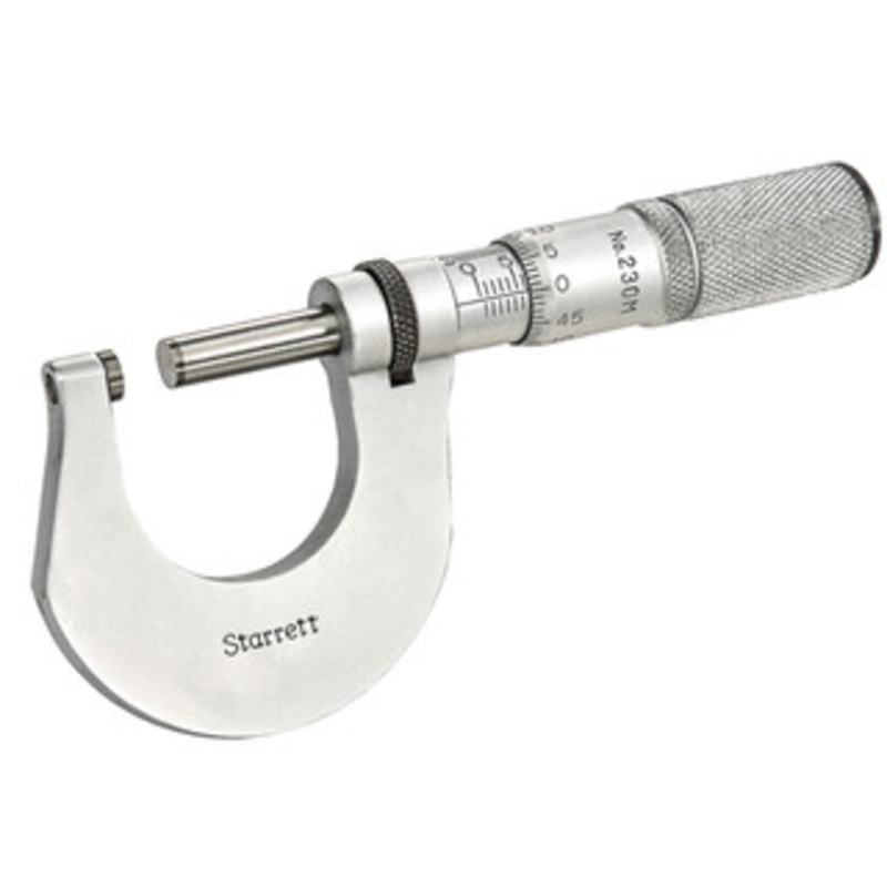 Starrett Carbide Face Friction Thimble Outside Micrometer V230MXFL – 11-296-1