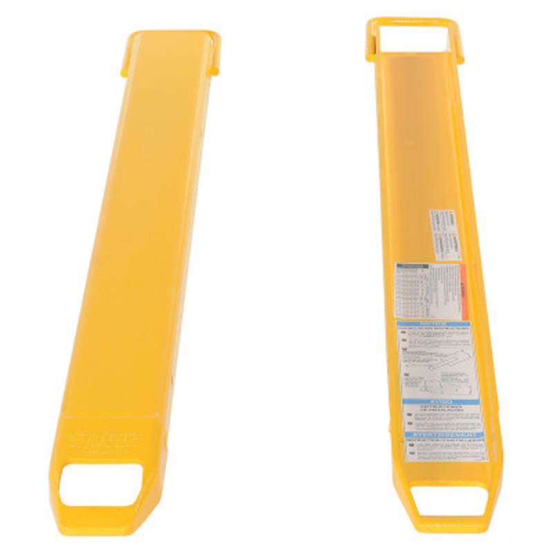 Steel Fork Extensions, 4in x 54in, 4000 lb., Yellow