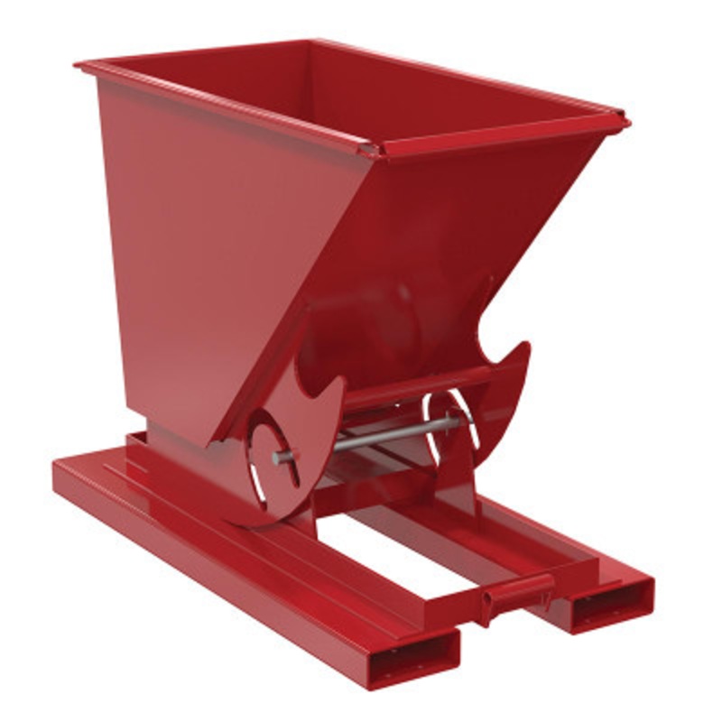 Steel HD No Bump and Dump Hopper, 1/4 Cu Yd, 6000 lb., Red