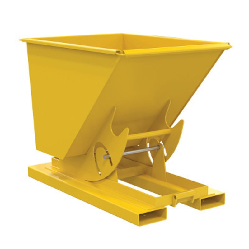Steel No Bump and Dump Hopper, 1/2 Cu Yd, 2000 lb., Yellow