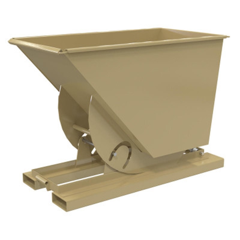 Steel No Bump and Dump Hopper, 3/4 Cu Yd, 4000 lb., Tan