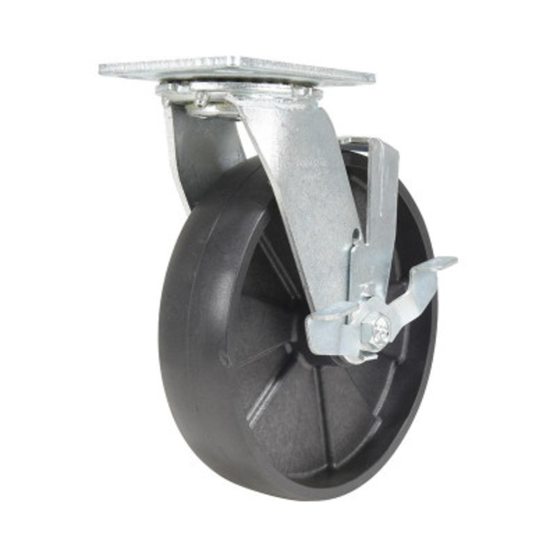 8X2 Glass Filled Nylon Swivel W/Brake Caster
