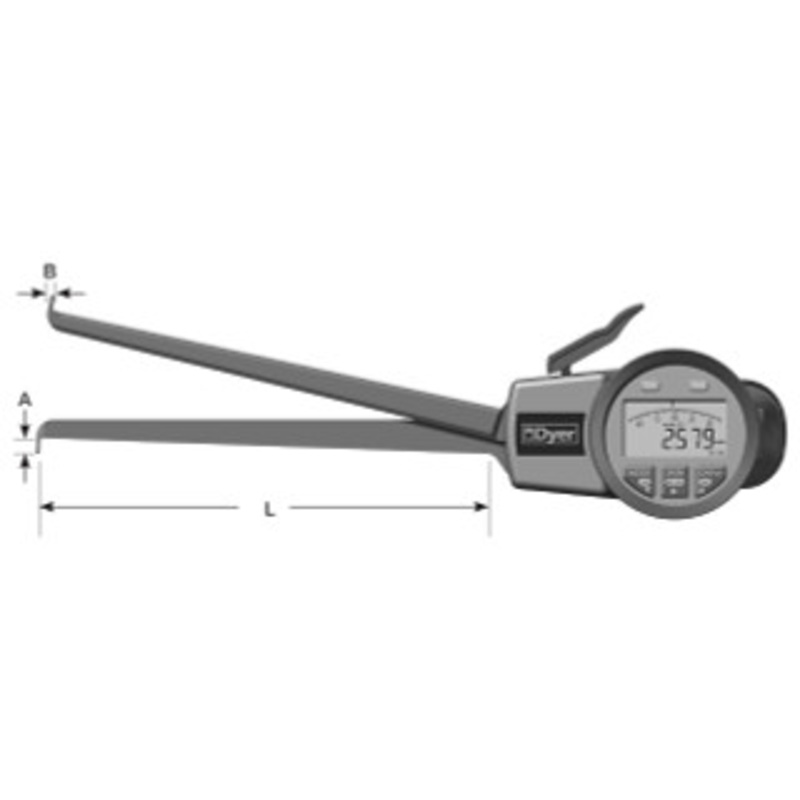 Dyer 652 Series Electronic Longer Reach Direct Reading O-Ring/Groove Gage, 2.75-4.72/70-120mm – 652-108