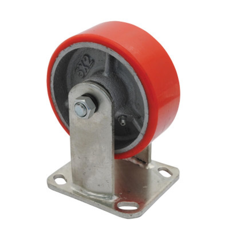 Rigid Caster, 5in Diameter x 2in Width 661 lb., Red
