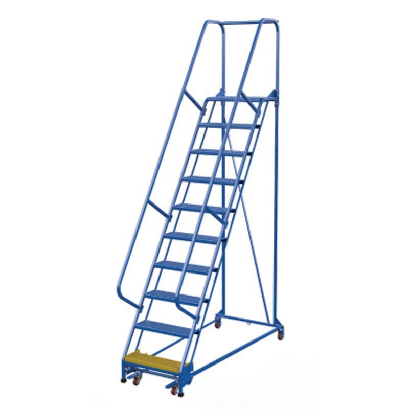 Slope Ladder 58 Degree 10 Perforated 23-9/16in Step, 350lb, Blue