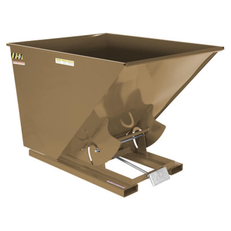 Steel Light Duty Self Dumping Hopper, 2 Cu Yd, 2000 lb., Tan